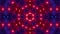 Shiny seamless 3d rendering motion graphics background with blue and red lights and mandala patterns