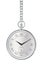 Shiny silver pocket watch with chain