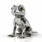 Shiny Silver Toy Lizard 3d Model With Geometric Optical Illusions