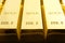 Shiny sleek gold bars as background