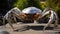 Shiny Stainless Steel Iron Crab, Robot Crab, Creation of the Future.