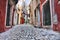 Shiny stone paved street in Croatia