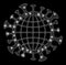 Shiny Triangulated Network Mesh Global Coronavirus Icon with Light Spots