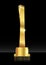Shiny trophy abstract golden 3D icon. Gold colored skyscraper. Sports prize or business awards illustration,