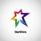 Shiny Vibrant Rainbow Star Logo Symbol Icon