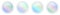 Shiny web buttons set, iridescent colors circle 3d icons
