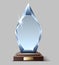 Shiny winner prize. Clear glass trophy. Blank realistic award