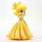 Shiny Yellow Princess Vinyl Toy With Anime-inspired Design