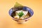 Shio ramen noodle soup with chicken and eggs