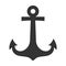 Ship anchor black icon, sailing vintage design