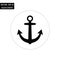 Ship anchor black and white flat icon