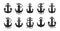 Ship anchor icon set isolated on white background. Cruise, sailing symbol vector