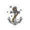 Ship anchor line icon