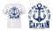 Ship anchor, marine nautical t-shirt print