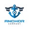 Ship anchor shield logo design