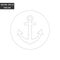 Ship anchor thin line flat icon