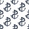 Ship anchors nautical seamless pattern