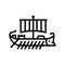 ship ancient rome line icon vector illustration
