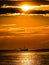 Ship on the Baltic Sea in sunset