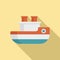 Ship bath toy icon, flat style