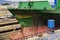 Ship being cleaned in drydock