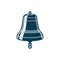 Ship bell with metal chain or rope isolated icon