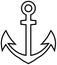 Ship or boat outline anchor icon