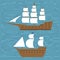 Ship boat sea frigate symbol vessel travel industry vector sailboats cruise of marine icon