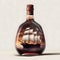 Ship Bottle and glass of red wine