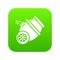 Ship cannon icon green vector