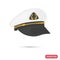 Ship Captain hat color flat icon for web and mobile design