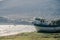 Ship in the coast of Patagonian fiords in Chile pacific coast