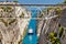 Ship cross The Corinth Canal