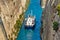 Ship cross The Corinth Canal