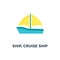 ship, cruise ship icon. boat, sea travel concept symbol design