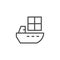 Ship delivery line outline icon