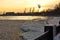 A ship dock on the shore of the frozen northern Lake Onega.