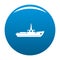 Ship fishing icon blue
