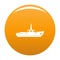 Ship fishing icon vector orange