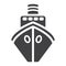 Ship glyph icon, transport and boat, travel sign