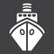 Ship glyph icon, transport and boat, travel sign