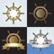Ship Helm Vector Backgrounds Set