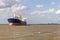 Ship leaving Porto Alegre in Guaiba lake