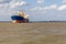 Ship leaving Porto Alegre in Guaiba lake