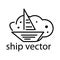 Ship logo stock logo template, flat design. vector of ships and clouds