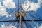 Ship Mast against a blue sky