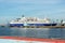 Ship MV Oscar Wilde docked in Cherbourg-Octeville harbour, Franc