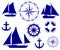 Ship. Nautical decoration vector illustration