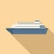 Ship ocean travel icon flat vector. Secure water voyage