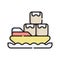 Ship Order Icon Vector Illustration. Flat Outline Cartoon. Shopping and Ecommerce Icon Concept Isolated Premium Vector